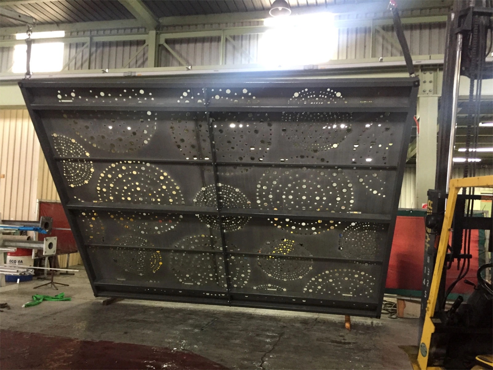 Aluminium Fabrication in progress. A factory shot of the custom canopy shown in the first image.