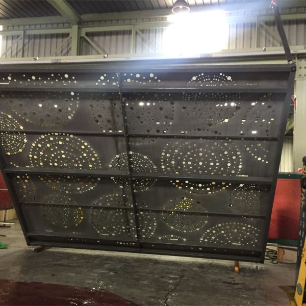 Aluminium Fabrication in progress. A factory shot of the custom canopy shown in the first image.